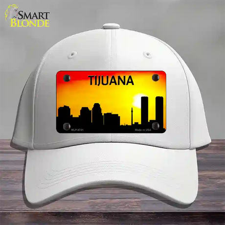 Tijuana Silhouette Novelty License Plate Hat Cotton / White