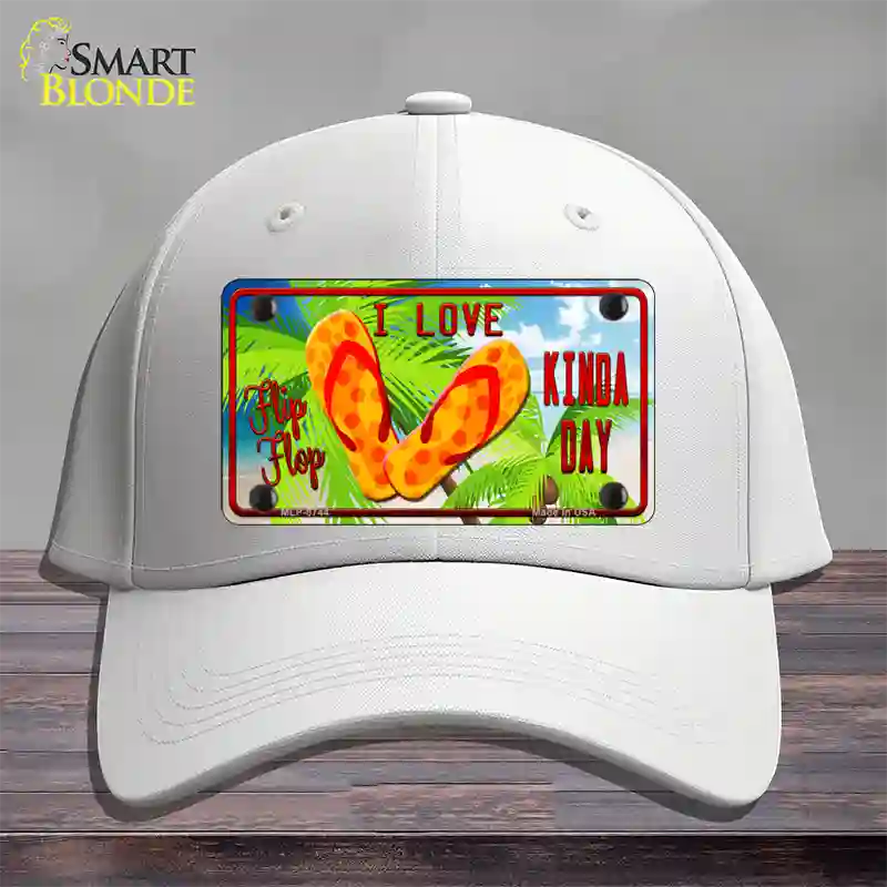 I Love Flip Flop Novelty License Plate Hat Cotton / White