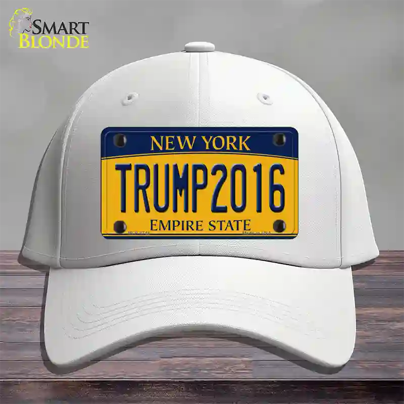 Trump 2016 Novelty License Plate Hat Cotton / White