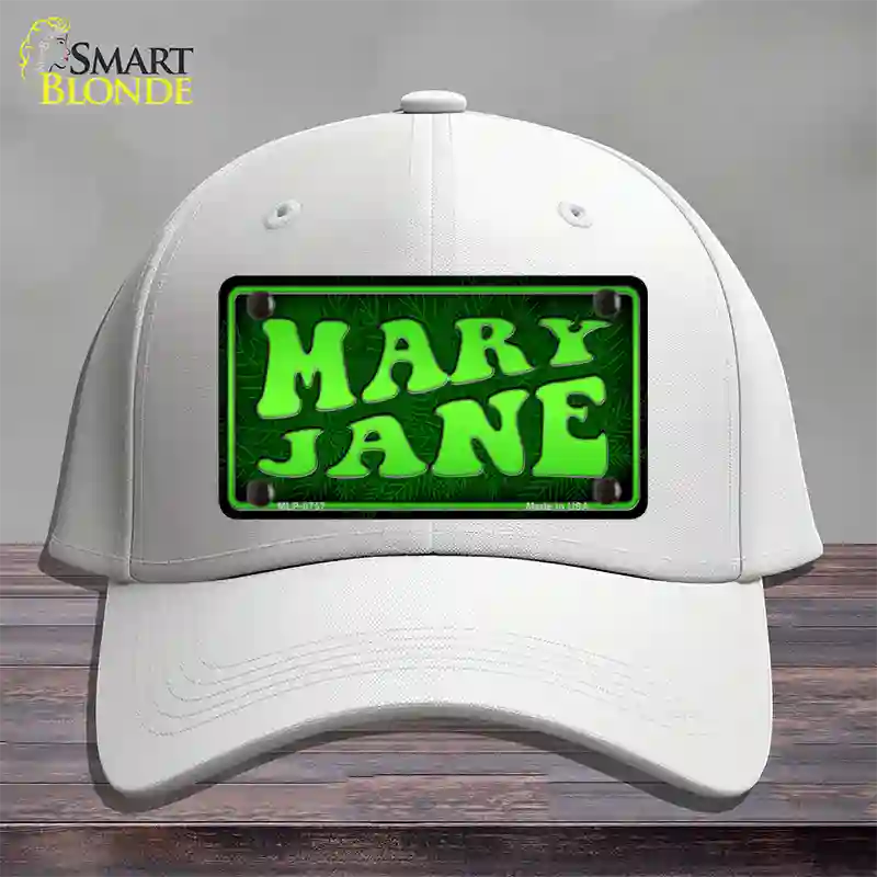 Mary Jane Novelty License Plate Hat Cotton / White