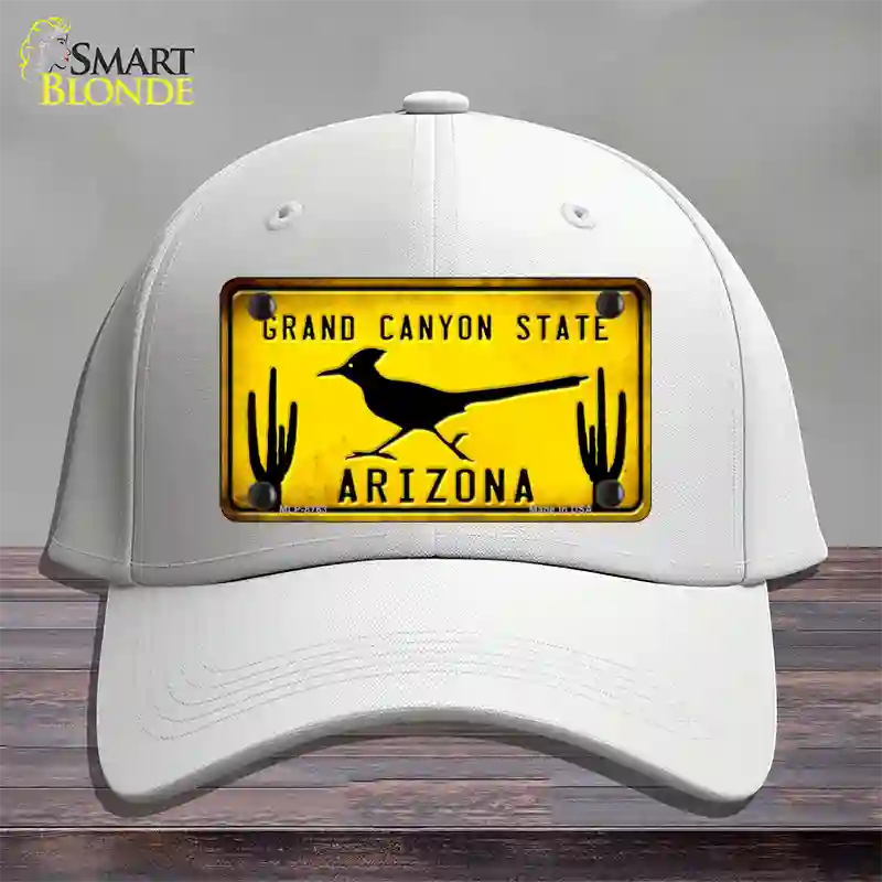 Roadrunner Yellow Arizona Grand Canyon State Novelty License Plate Hat Cotton / White