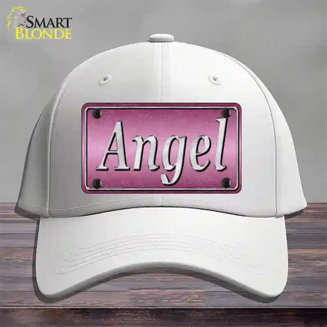 Angel Pink Novelty License Plate Hat Cotton / White