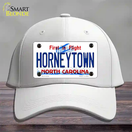 Horneytown North Carolina Novelty License Plate Hat Cotton / White