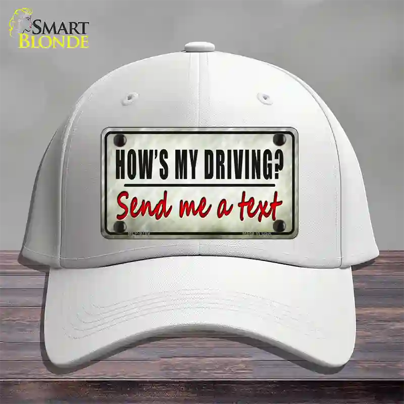 Send Me A Text Novelty License Plate Hat Cotton / White