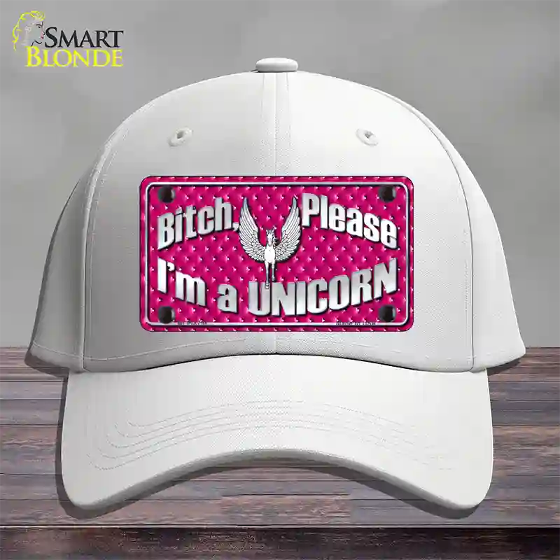 Bitch Please Novelty License Plate Hat Cotton / White