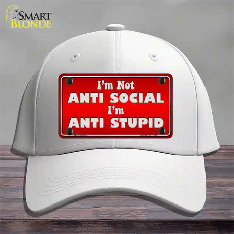 Anti Social Novelty License Plate Hat Cotton / White