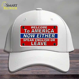 Speak English Or Leave Novelty License Plate Hat Cotton / White