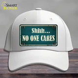 No One Cares Novelty License Plate Hat Cotton / White