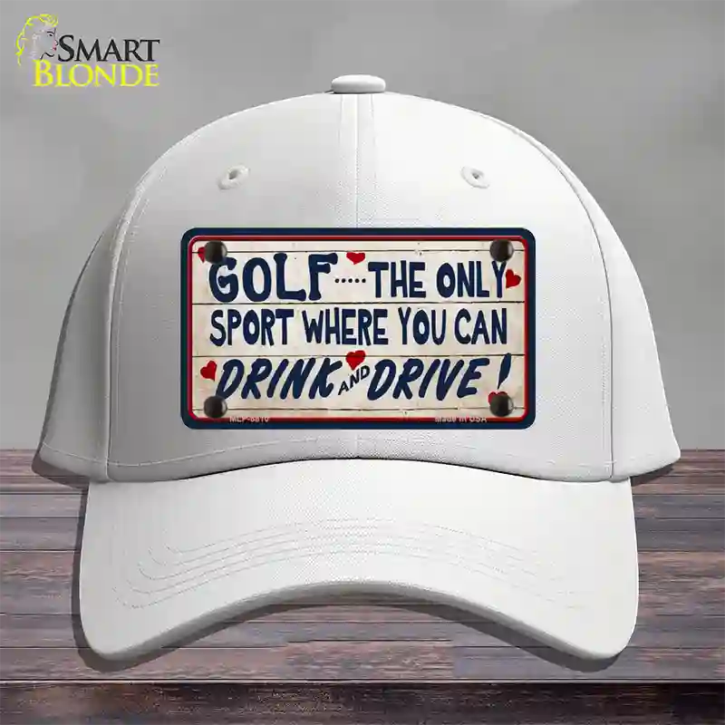 Drink And Drive Novelty License Plate Hat Cotton / White