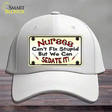 Nurses Sedate It Novelty License Plate Hat Cotton / White