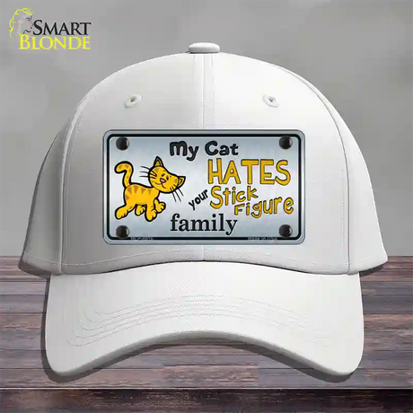 My Cat Hates Novelty License Plate Hat Cotton / White