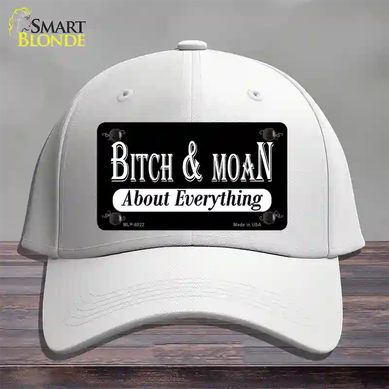 Bitch And Moan Novelty License Plate Hat Cotton / White