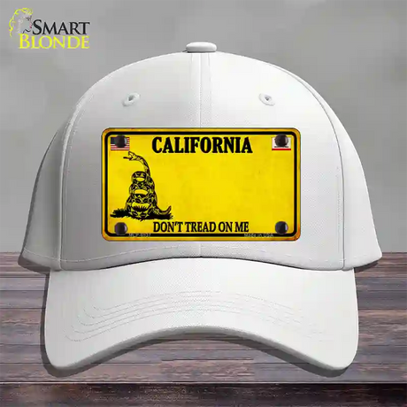 California Dont Tread On Me Novelty License Plate Hat Cotton / White