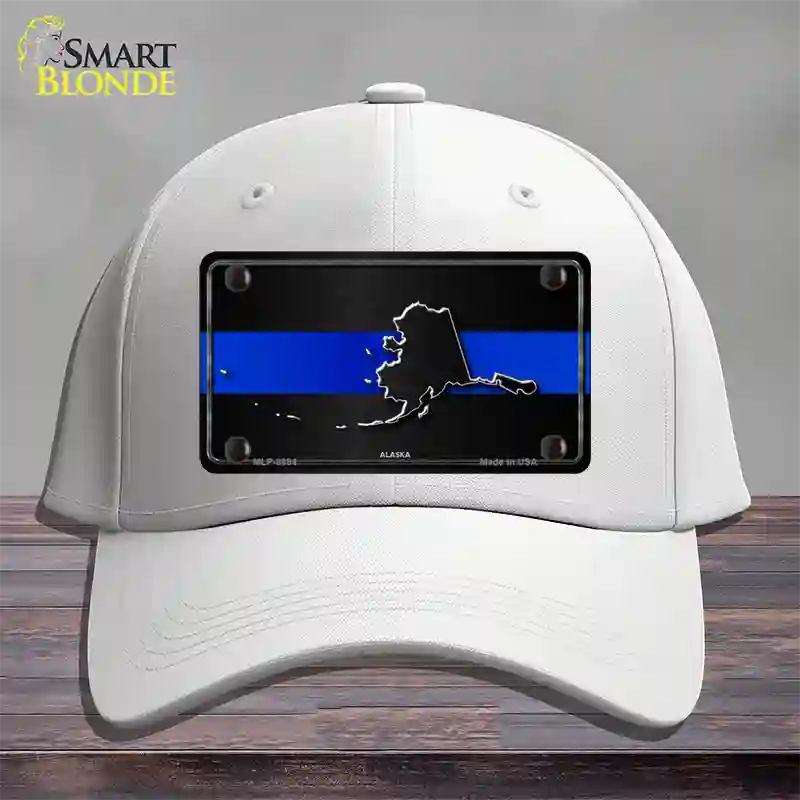 Alaska Thin Blue Line Novelty License Plate Hat Cotton / White