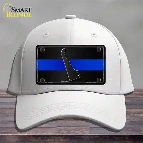 Delaware Thin Blue Line Novelty License Plate Hat Cotton / White