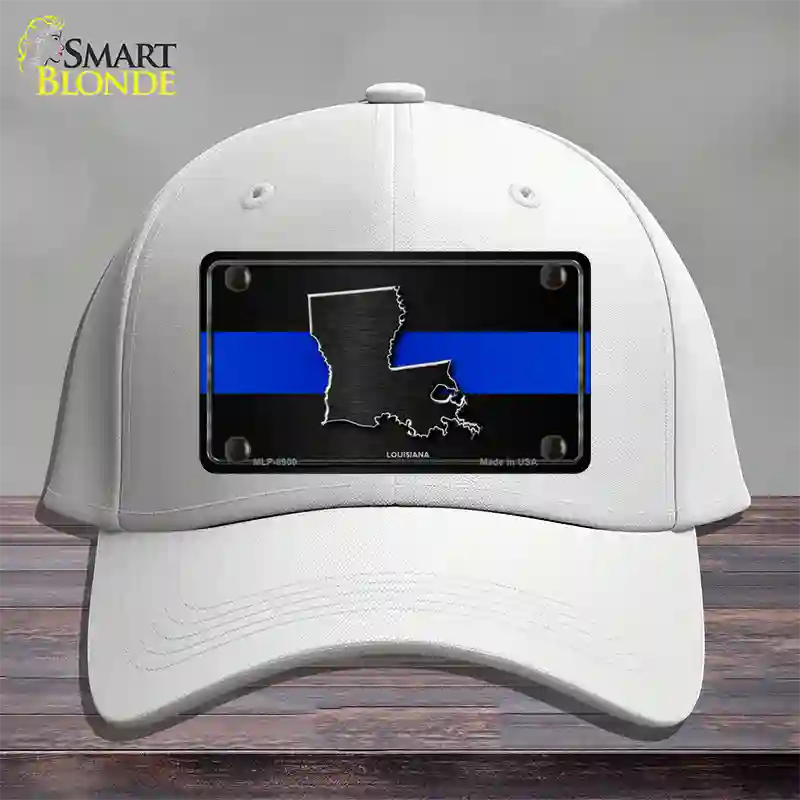 Louisiana Thin Blue Line Novelty License Plate Hat Cotton / White