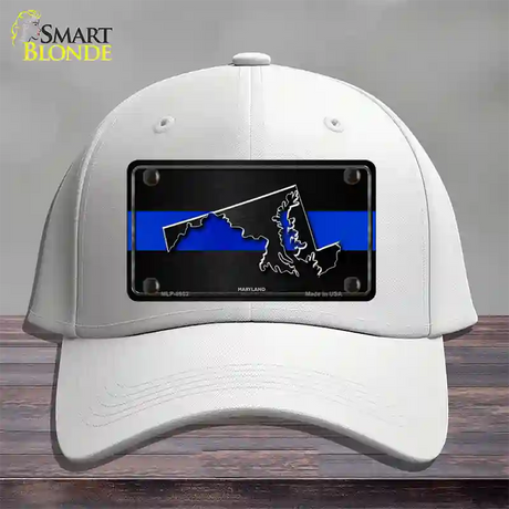 Maryland Thin Blue Line Novelty License Plate Hat Cotton / White