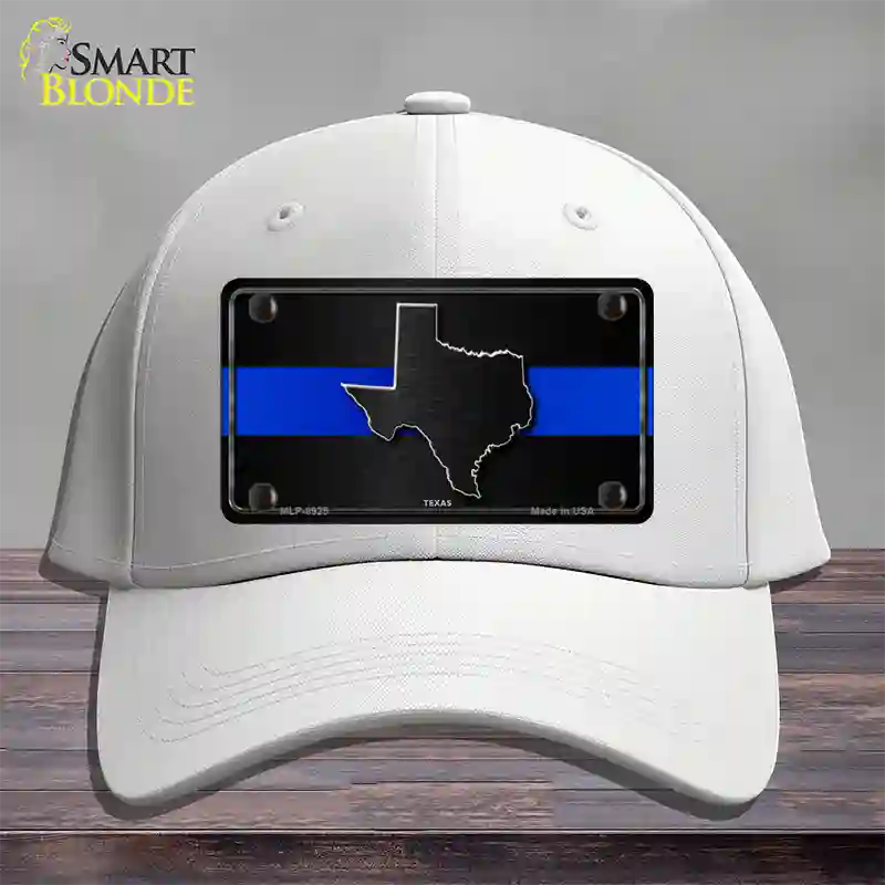 Texas Thin Blue Line Novelty License Plate Hat Cotton / White