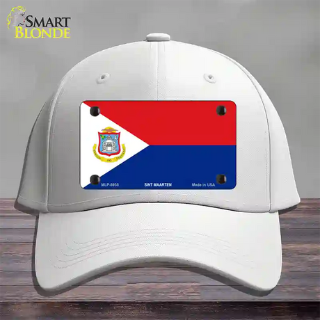 Sint Maarten Novelty License Plate Hat Cotton / White