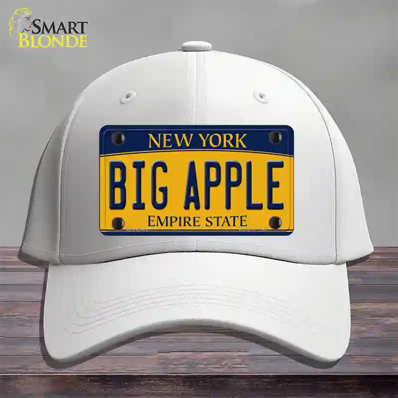 Big Apple Yellow New York Novelty License Plate Hat Cotton / White