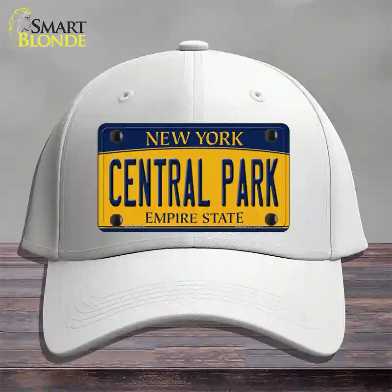 Central Park Yellow New York Novelty License Plate Hat Cotton / White