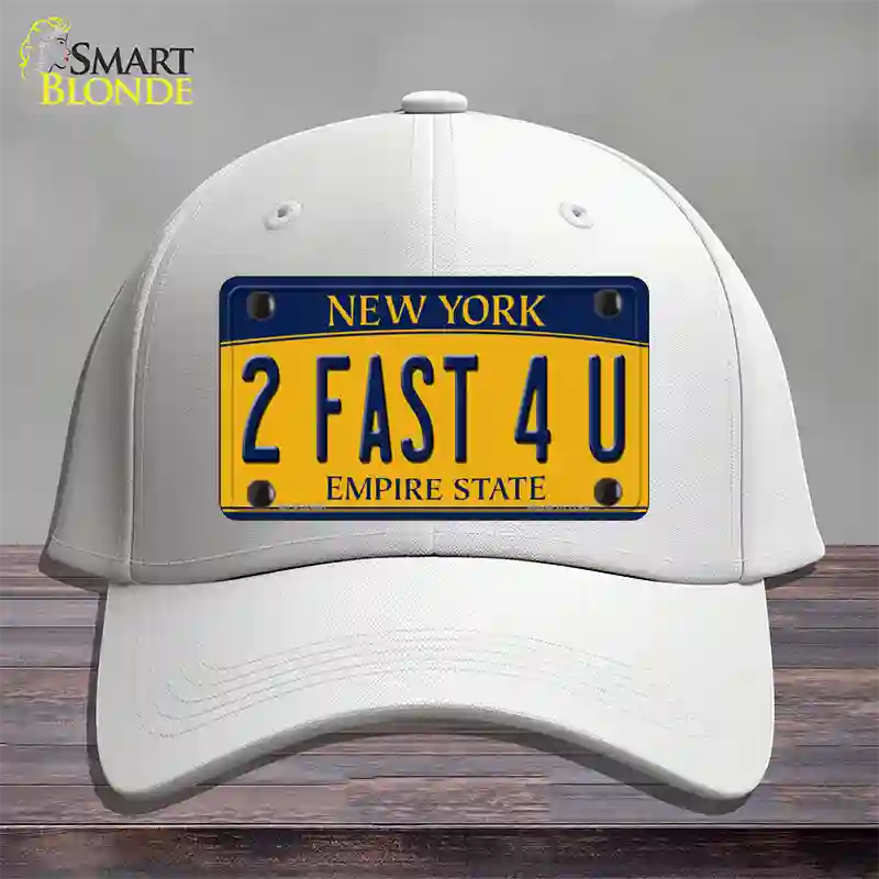 2 Fast 4 You New York Novelty License Plate Hat Cotton / White