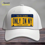 Only in NY New York Novelty License Plate Hat Cotton / White