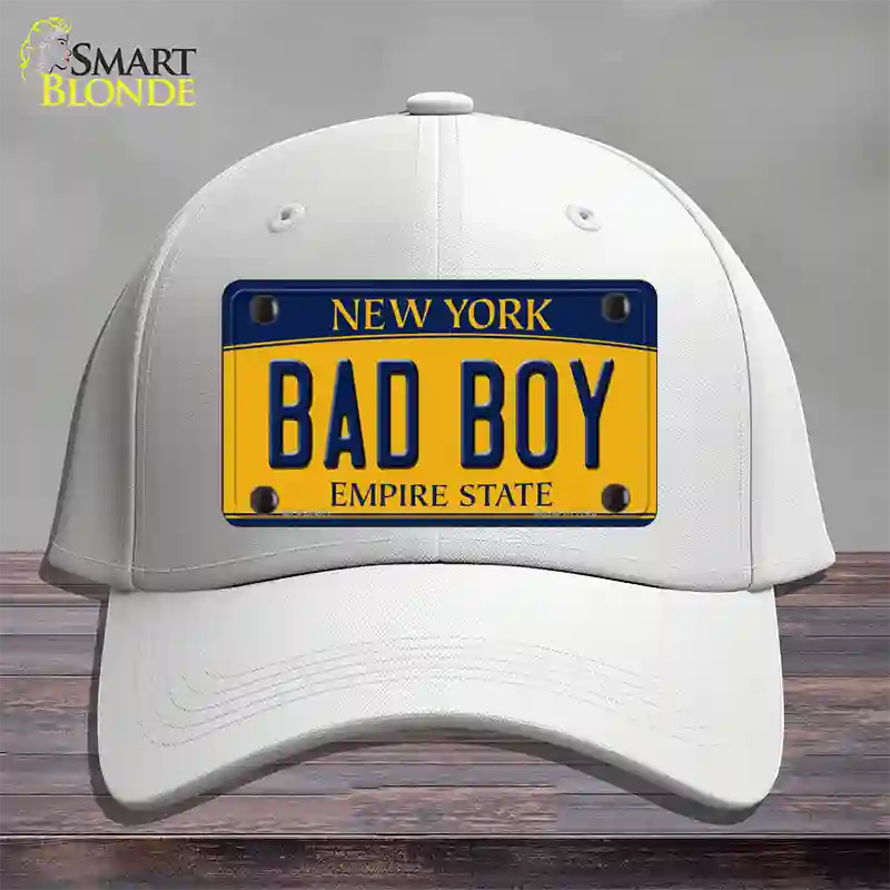 Bad Boy New York Novelty License Plate Hat Cotton / White