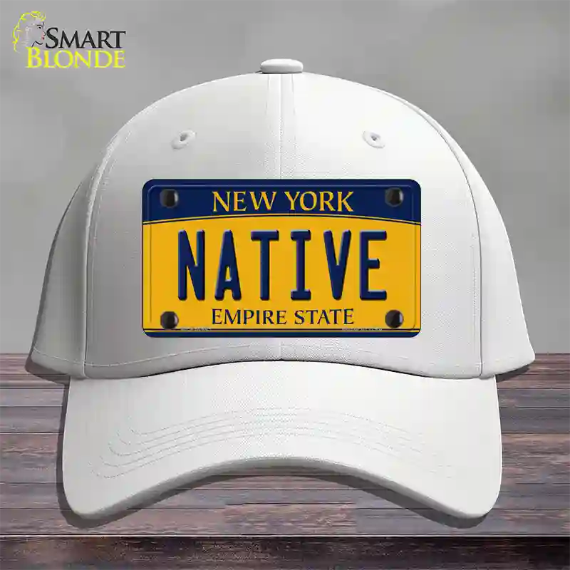 Native New York Novelty License Plate Hat Cotton / White