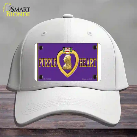 Purple Heart Novelty License Plate Hat Cotton / White