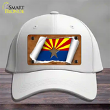 Arizona Flag Scroll Novelty License Plate Hat Cotton / White