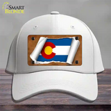 Colorado Flag Scroll Novelty License Plate Hat Cotton / White