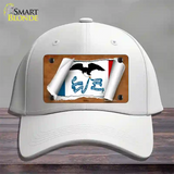 Iowa Flag Scroll Novelty License Plate Hat Cotton / White