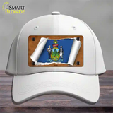 Maine Flag Scroll Novelty License Plate Hat Cotton / White