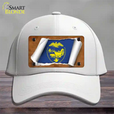 Oregon Flag Scroll Novelty License Plate Hat Cotton / White