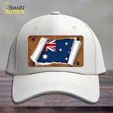 Australia Flag Scroll Novelty License Plate Hat Cotton / White