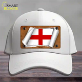 England Flag Scroll Novelty License Plate Hat Cotton / White