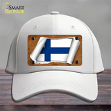 Finland Flag Scroll Novelty License Plate Hat Cotton / White