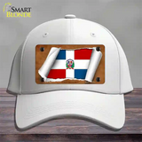 Dominican Republic Flag Scroll Novelty License Plate Hat Cotton / White