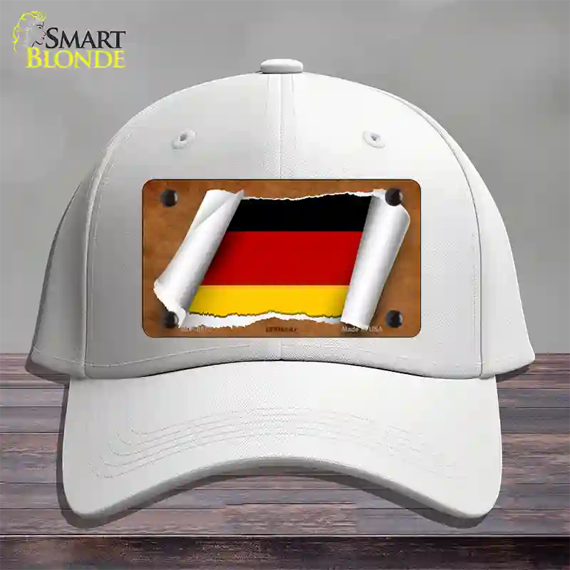 Germany Flag Scroll Novelty License Plate Hat Cotton / White