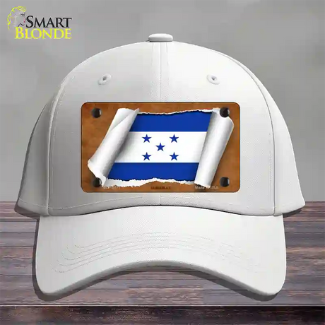 Honduras Flag Scroll Novelty License Plate Hat Cotton / White