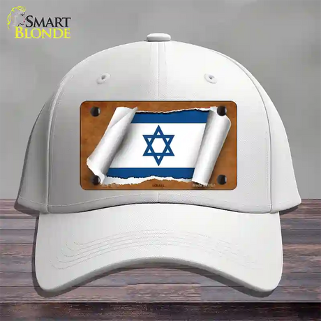 Israel Flag Scroll Novelty License Plate Hat Cotton / White