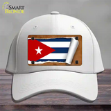 Cuba Flag Scroll Novelty License Plate Hat Cotton / White