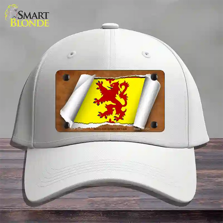 Scotland Rampant Lion Flag Scroll Novelty License Plate Hat Cotton / White