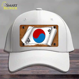 South Korea Flag Scroll Novelty License Plate Hat Cotton / White