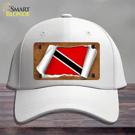 Trinidad & Tobago Flag Scroll Novelty License Plate Hat Cotton / White