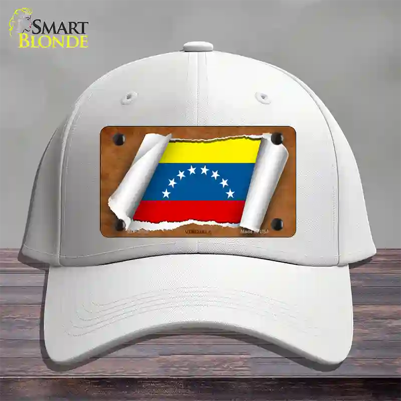 Venezuela Flag Scroll Novelty License Plate Hat Cotton / White