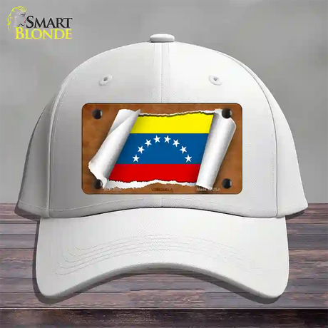 Venezuela Flag Scroll Novelty License Plate Hat Cotton / White