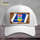 Alberta Canada Flag Scroll Novelty License Plate Hat Cotton / White