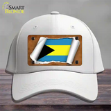 Bahamas Flag Scroll Novelty License Plate Hat Cotton / White